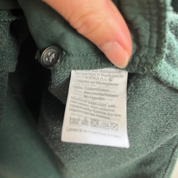 Madewell Sunday Button Down Flannel Shirt Green With Pockets - Picture 6 of 7
